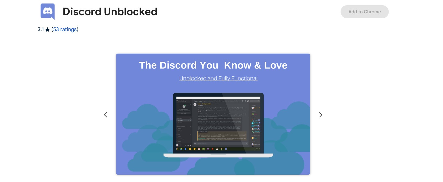 Unblock Discord using a Chrome Extension.